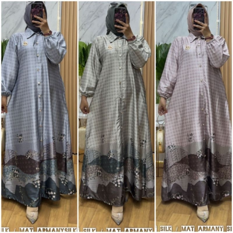 HAVANAH SILK DRESS/ GAMIS KATUN SILK PREMIUM/ DRESS SILK ARMANI JUMBO/ GAMIS MOTIF SILK MAXMARA/ GAM