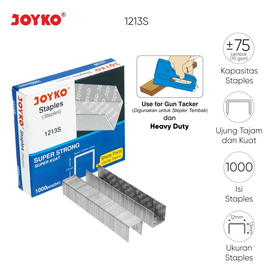 

JOYKO 1213S ISI STAPLER BESAR REFILL HEAVY DUTY STAPLES 1 BOX KECIL