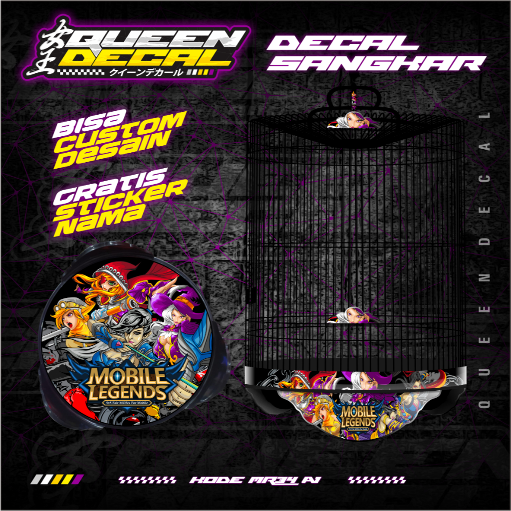 STICKER MURAI EBOD JAYA ORIQ - Stiker Tebok Murai Aksesoris Kandang Burung Custom - MR