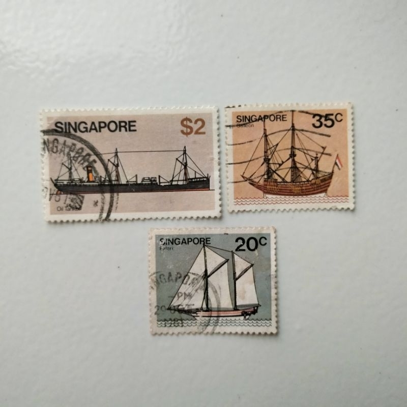

Perangko Singapura 3 Keping Used 2 - Prangko Singapore