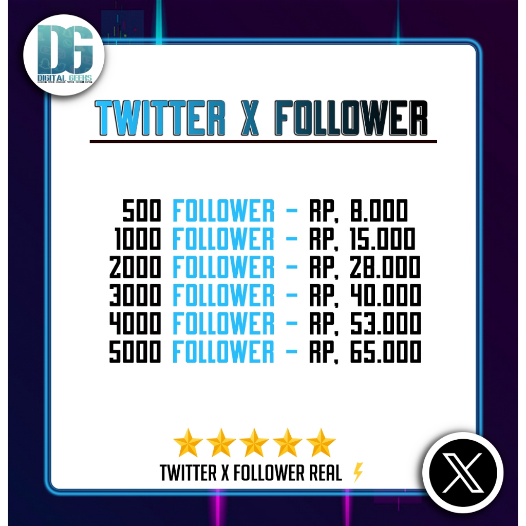 Twitter Follower X Kualitas bagus Like Share Post Twitter
