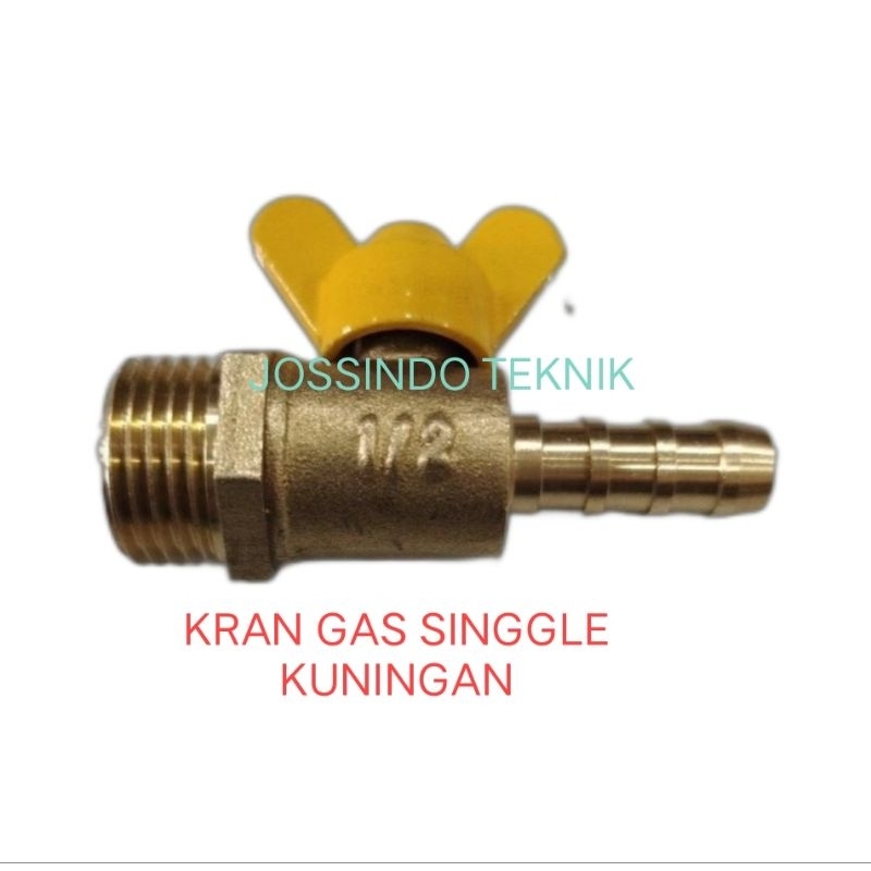 Kran gas Kuningan 1/2" Single / Kran Gas Single 1/2"