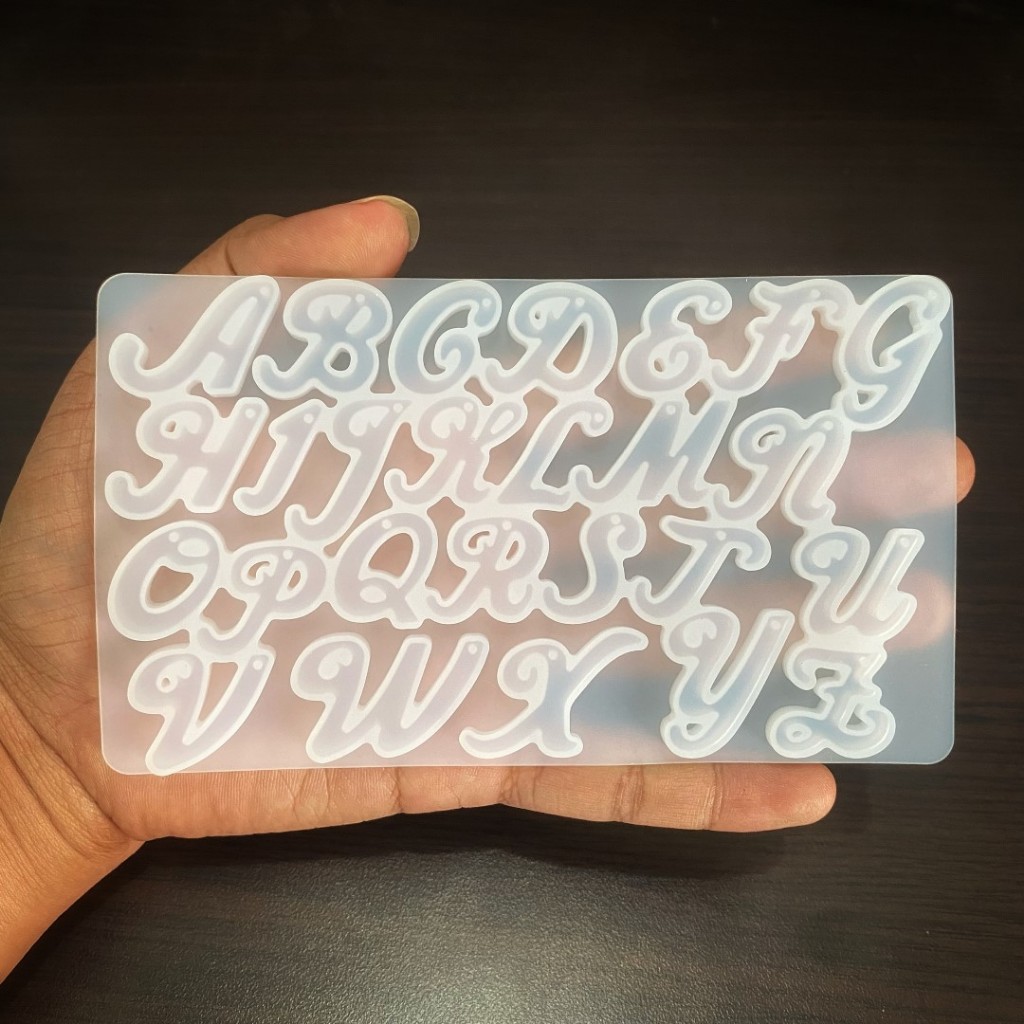 Cetakan Resin Huruf Latin Alphabet Bahan Silicone DIY Hiasan Font Abjad Alfabet Word Art Seni Akseso