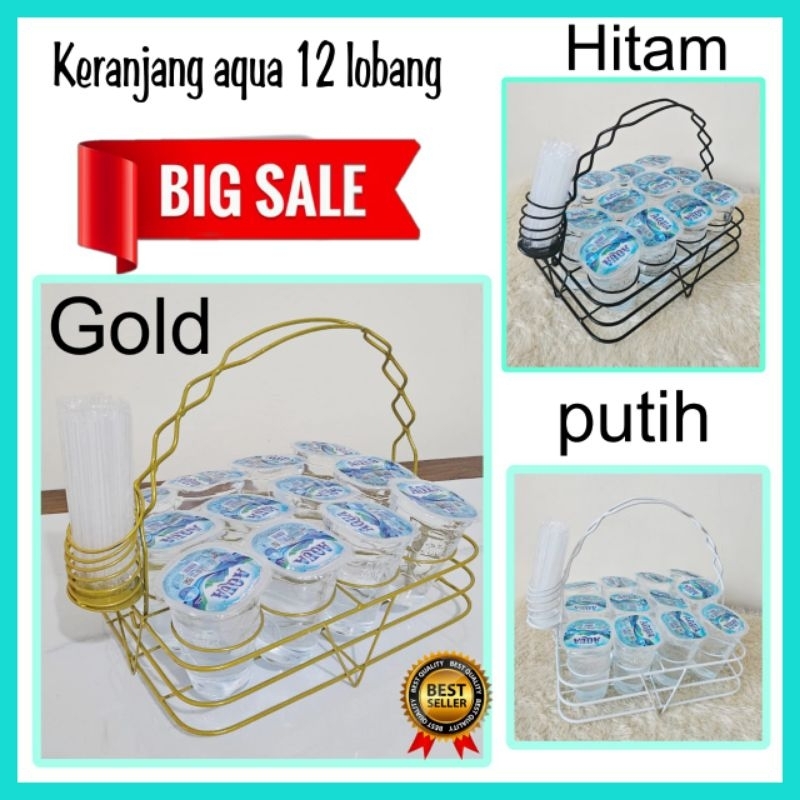 Rak tempat Aqua gelas keranjang air mineral besi anti karat