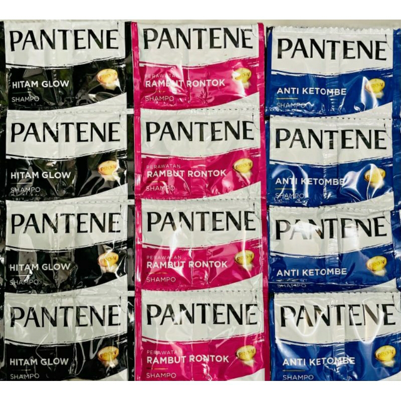 SHAMPO PANTENE sachetan harga termurah dengan 3 varian isi 12 (24 sachet)
