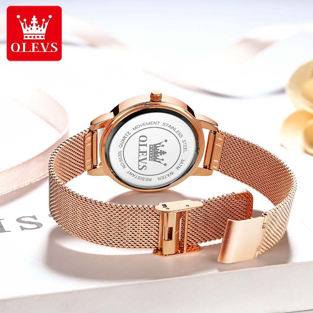 Recommended Olevs Jam Tangan Wanita Anti Air Original Tahan Kecil Branded Elegan Analog Rose Gold