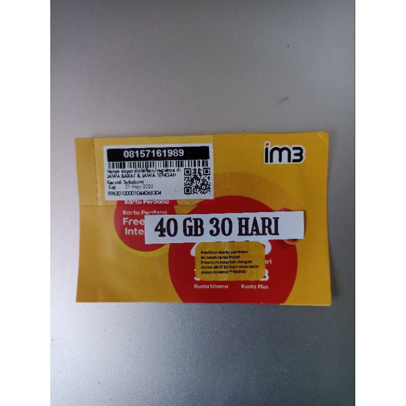 Kartu Indosat 40GB Siap Pakai