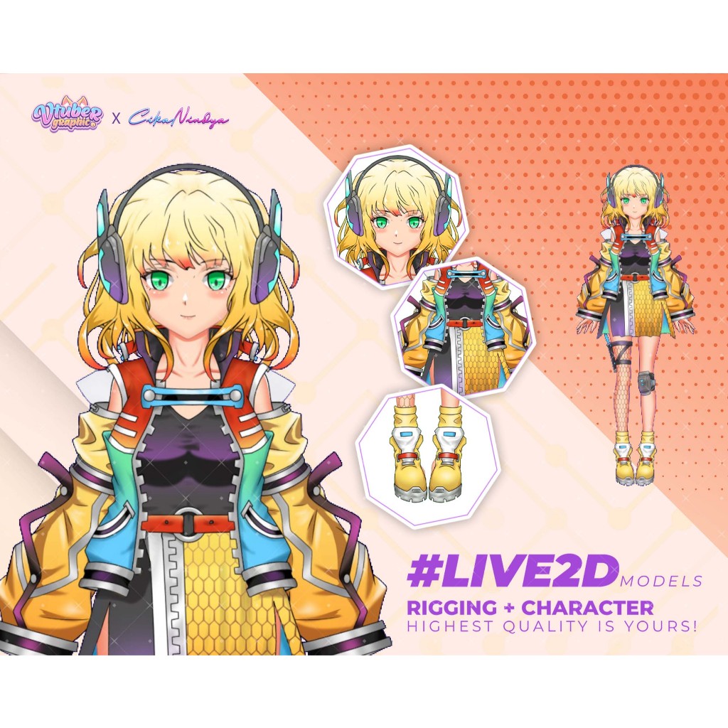 Jadikan Karakter Virtual Anda Lebih Hidup dengan VTuber Live2D Model Terbaru, Komisi Live2D, Karakte