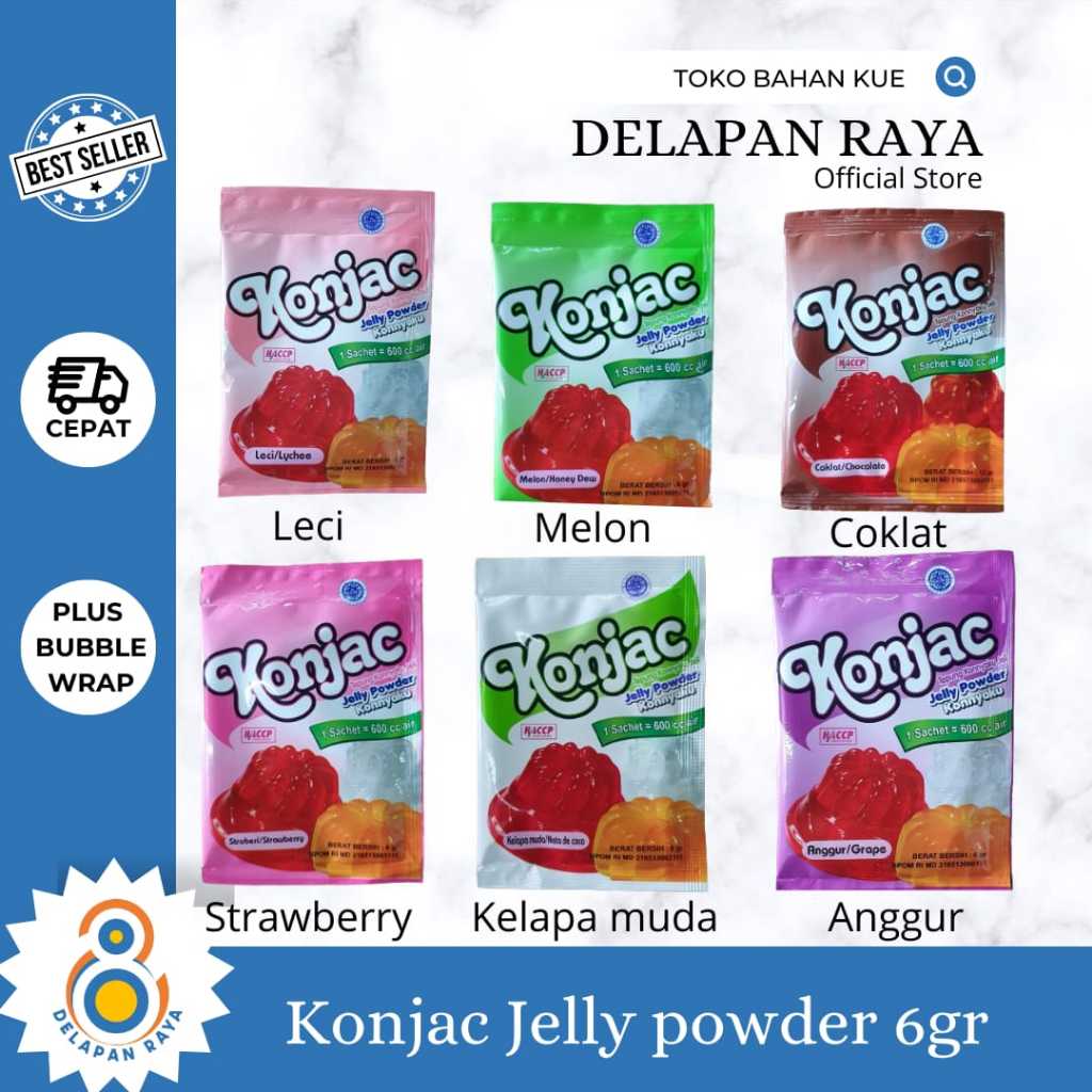 

KONJAC JELLY POWDER SERBUK JELLY KONJAC 6gr RASA LECI COKELAT -8Raya