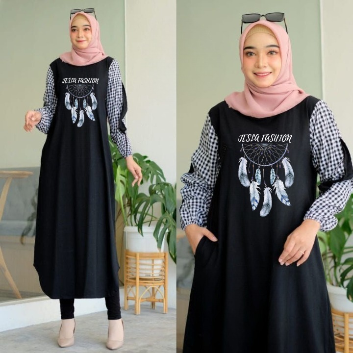 Gamis Wanita Elegan Mewah Atalia Maxy Dress Bahan Kaos Katun Combed Size Jumbo S M L XL XXL XXXL XXX