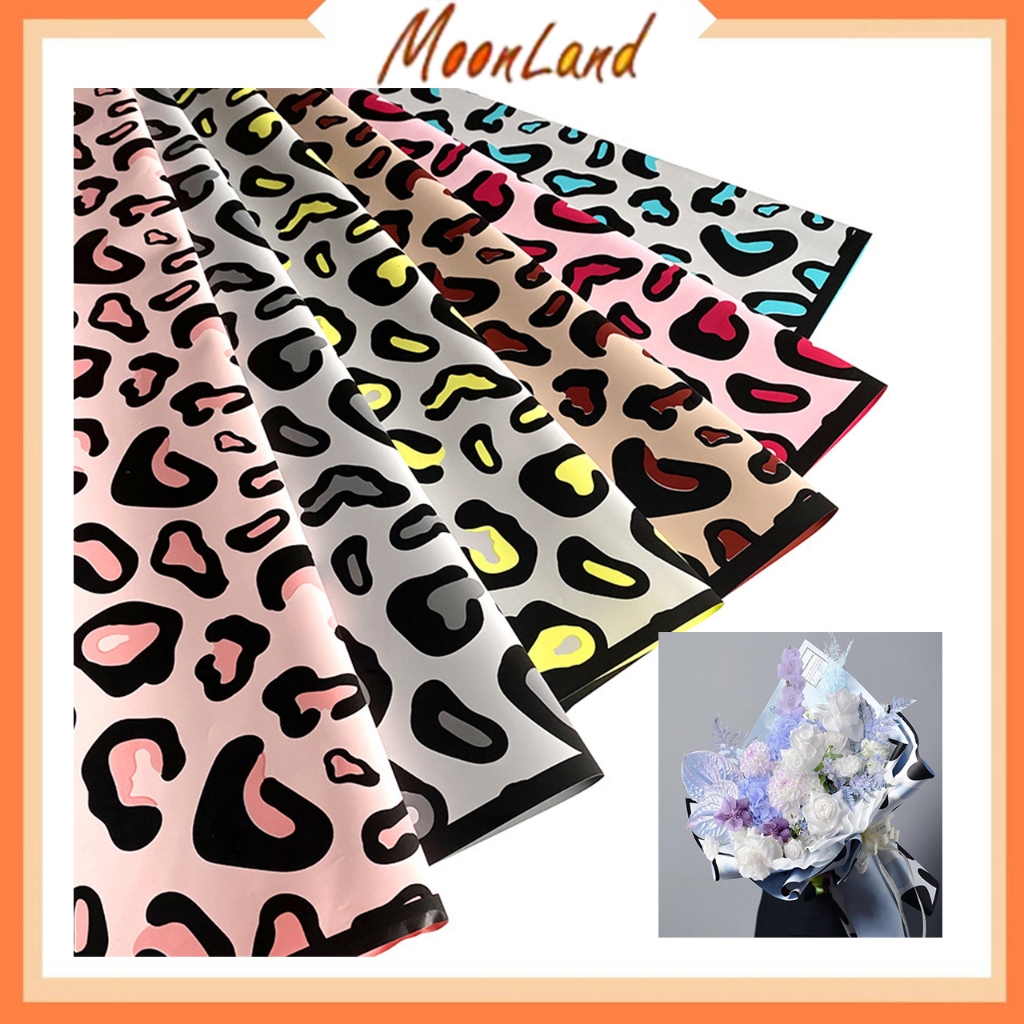 

Flower Wrapping Motif Macan Tutul Cellophane Waterproof Kertas Buket Bunga Ecer KB6100