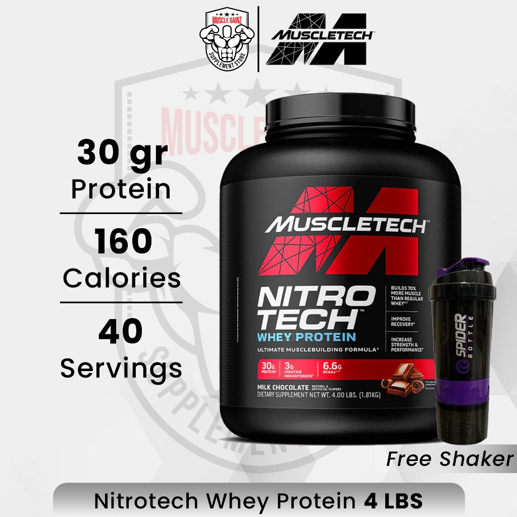 Muscletech Nitrotech Whey Protein 4lbs Whey Protein Susu Protein