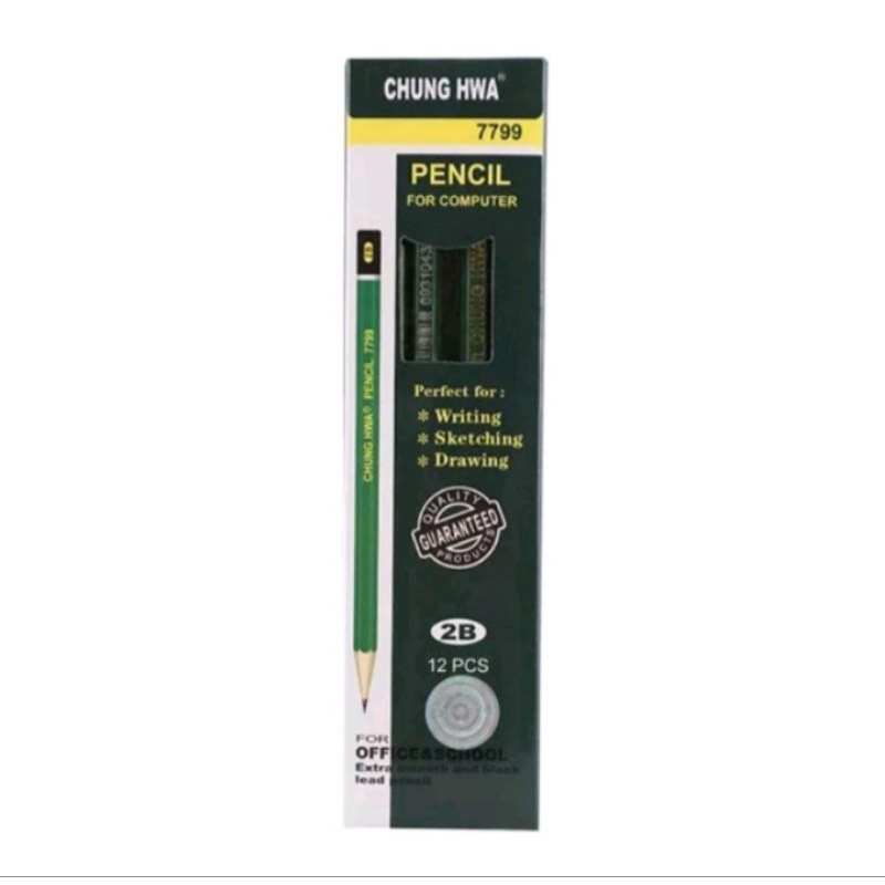 

Pensil 2B CHUNG HWA hijau pensil chung hwa 1pak 12 pcs