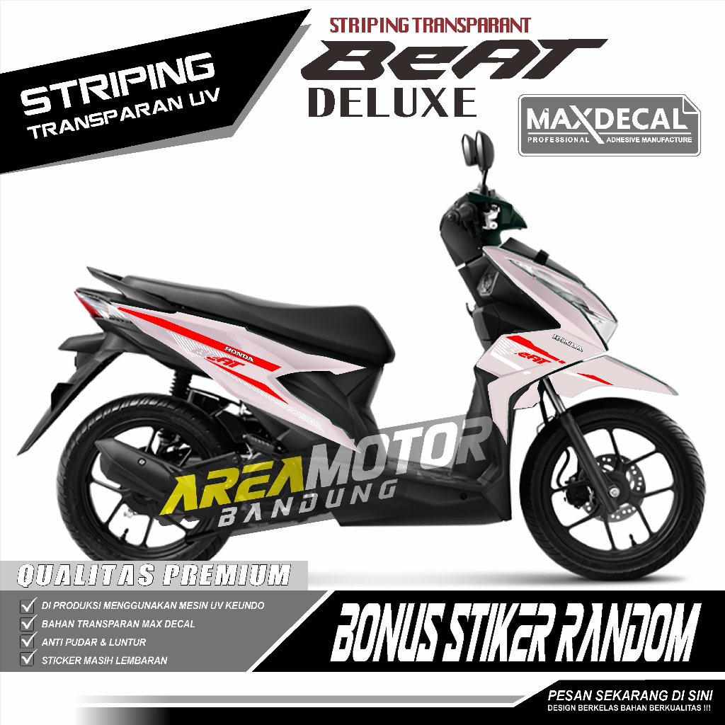 DECAL BEAT DELUXE Transparan / Sticker BEAT DELUXE Transparan / Striping Transparan Sunfire UV BEAT 