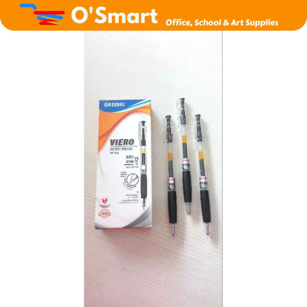 

GREEBEL GP-504 gel pen hitam viero ( 12 )