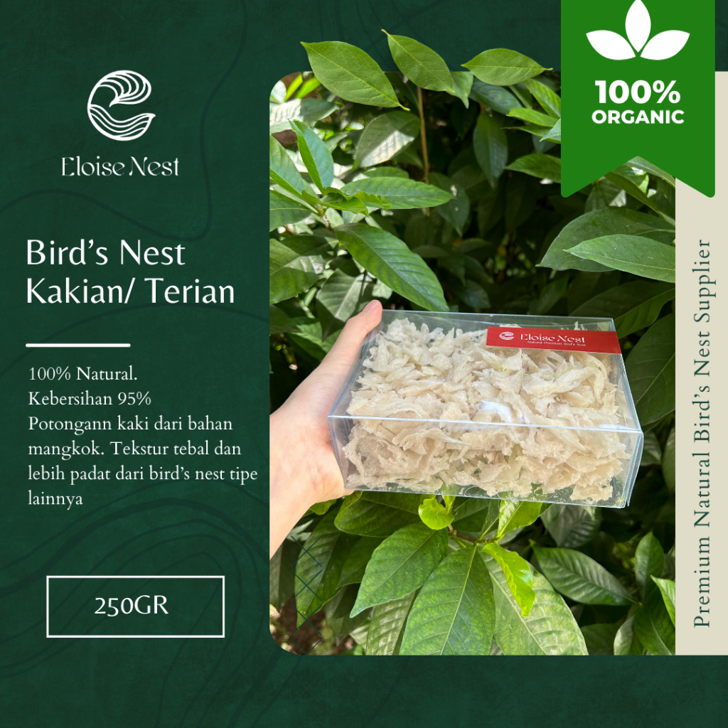 

SARANG BURUNG WALET BIRD NEST TERIAN/ KAKIAN NATURAL 250GR