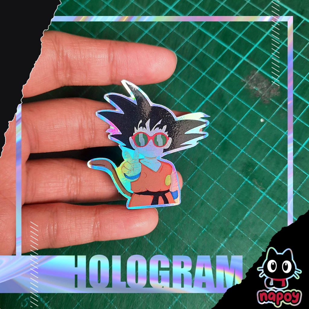

Stiker Hologram Anime Dragon Ball Goku Peace