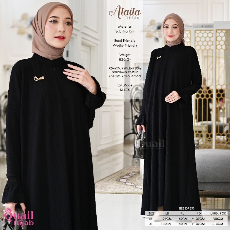 ALAILA Dress Muslim Wanita Premium Knit Original Quail Hijab