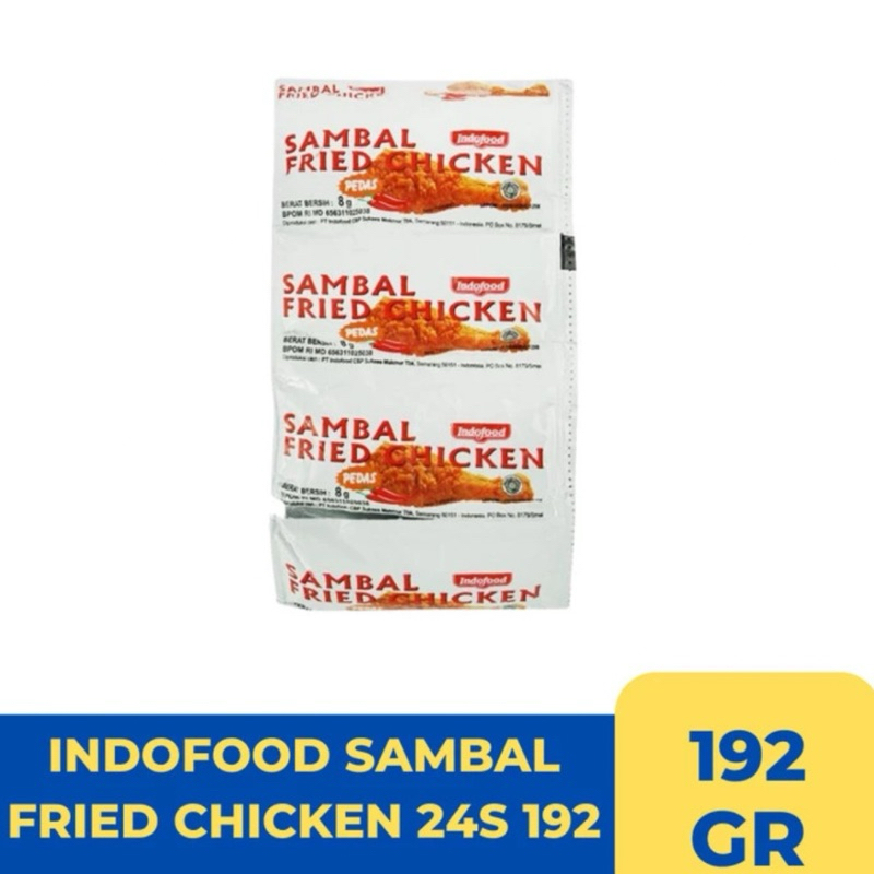 

Indofood Sambal Fried Chicken 8gr X 24pcs