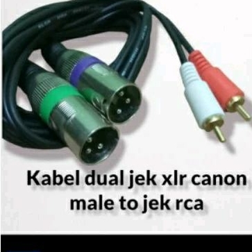 kabel jek xlr canon Male to jek Rca 1 set 1,2 METER