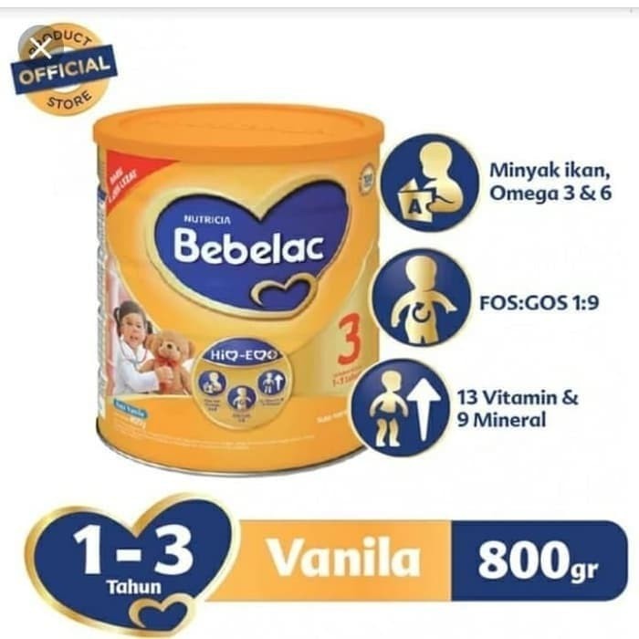 BEBELAC 3 VANILA 800G SUSU PERTUMBUHAN 1-3 TAHUN RASA VANILA NUTRICIA / MAMA SUSU