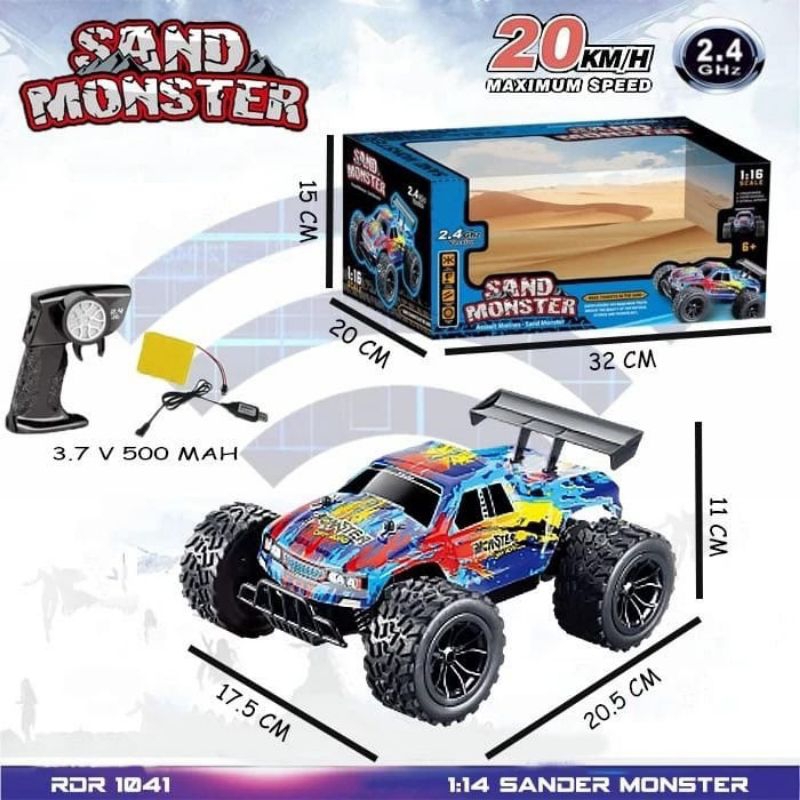Mobil Remot Kontrol Rc Car Sand Monster Remote Control 2.4ghz rdr 1041