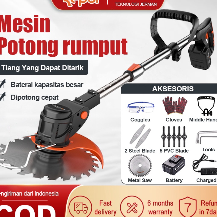 Terlaku 588V Mesin potong rumput batrai Mesin pemotong rumput listrik pemotong rumput elektrik mesin