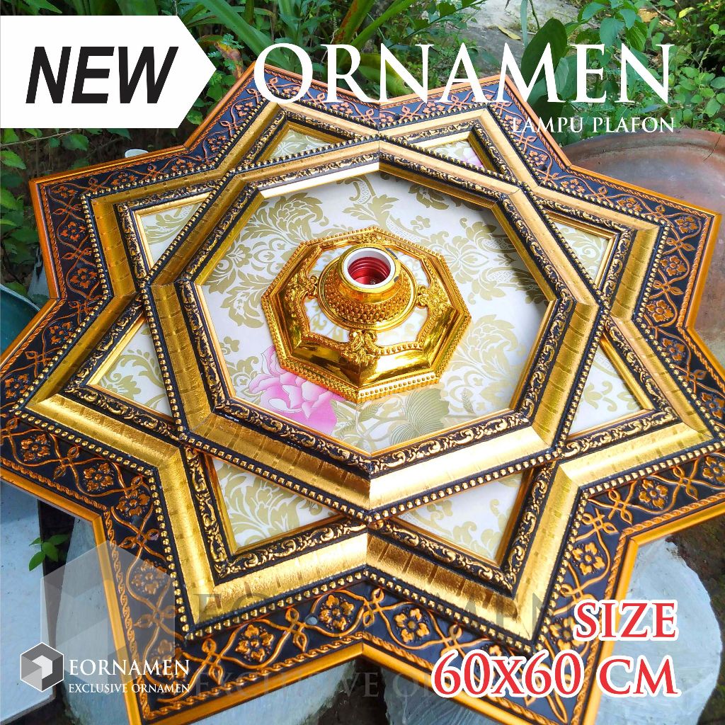 Mang_Usman Ornamen Lampu Plafon Pvc / Fitting Lampu Hias Plafon Ukuran 60 X 60 Cm