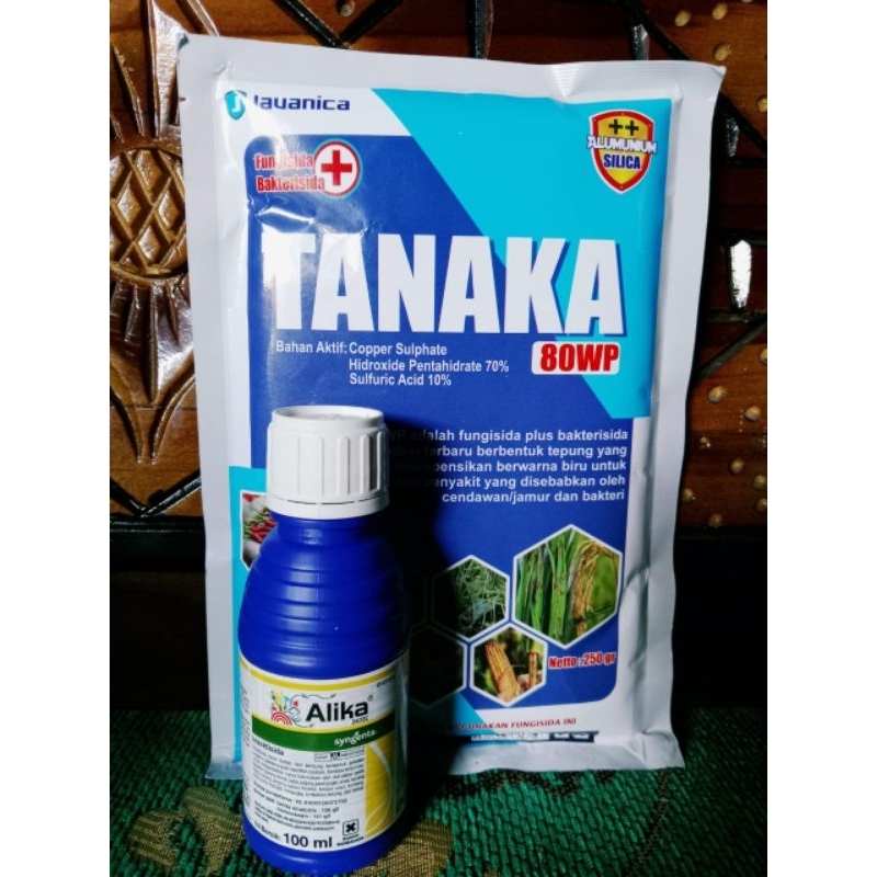 fungisida dan bakterisida Tanaka 80 wp 250gram + Alika 100mili Khusus Tanaman Kakao