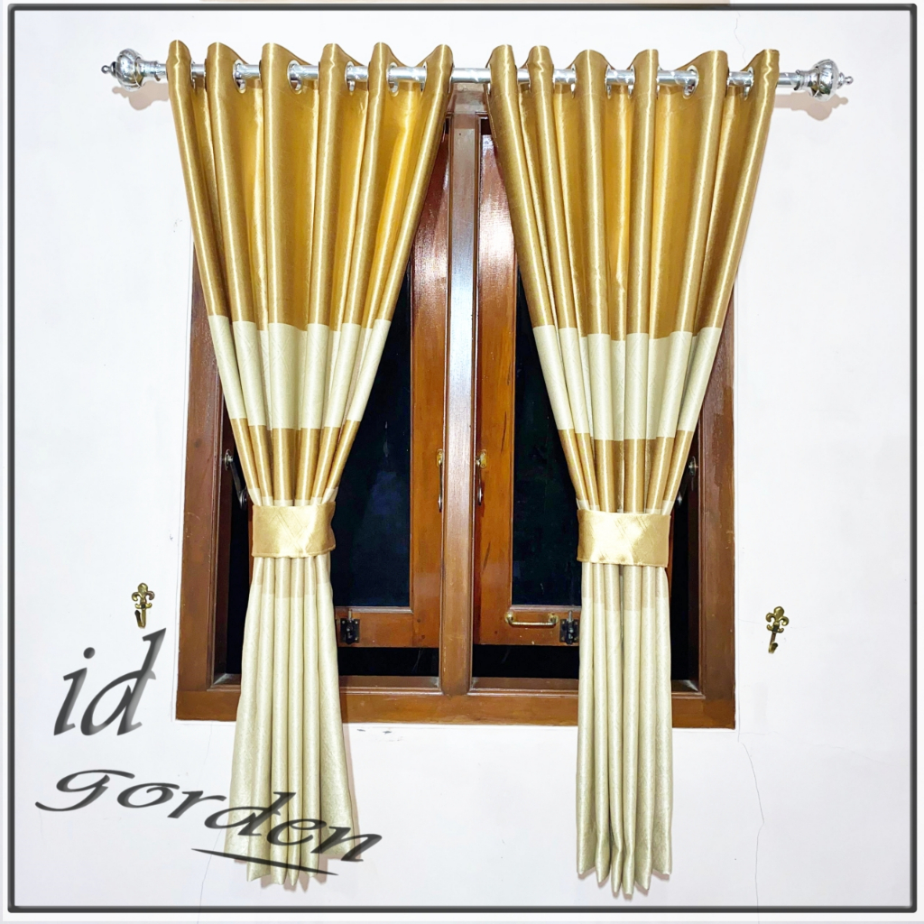 Gorden jendela pendek kamar tidur aesthetic tebal bahan bludru blackout import