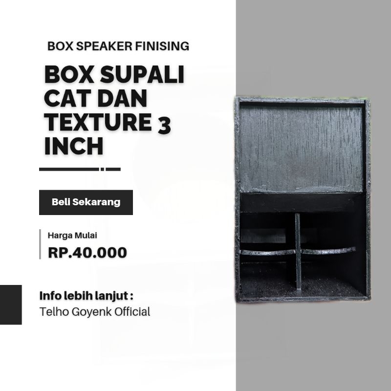 Box Speaker Miniatur 3 Inch SUPALI Finishing | Cat Hitam Doff Elegan | Triplek 4 mm Handmade | Grati