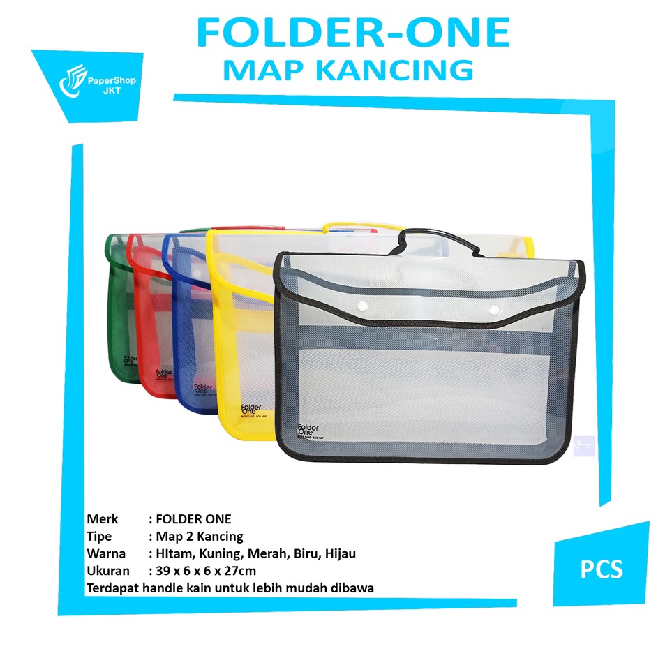 

Pasti Berkualitas FOLDER ONE Map Plastik 2 Kancing Penyimpanan File Pcs