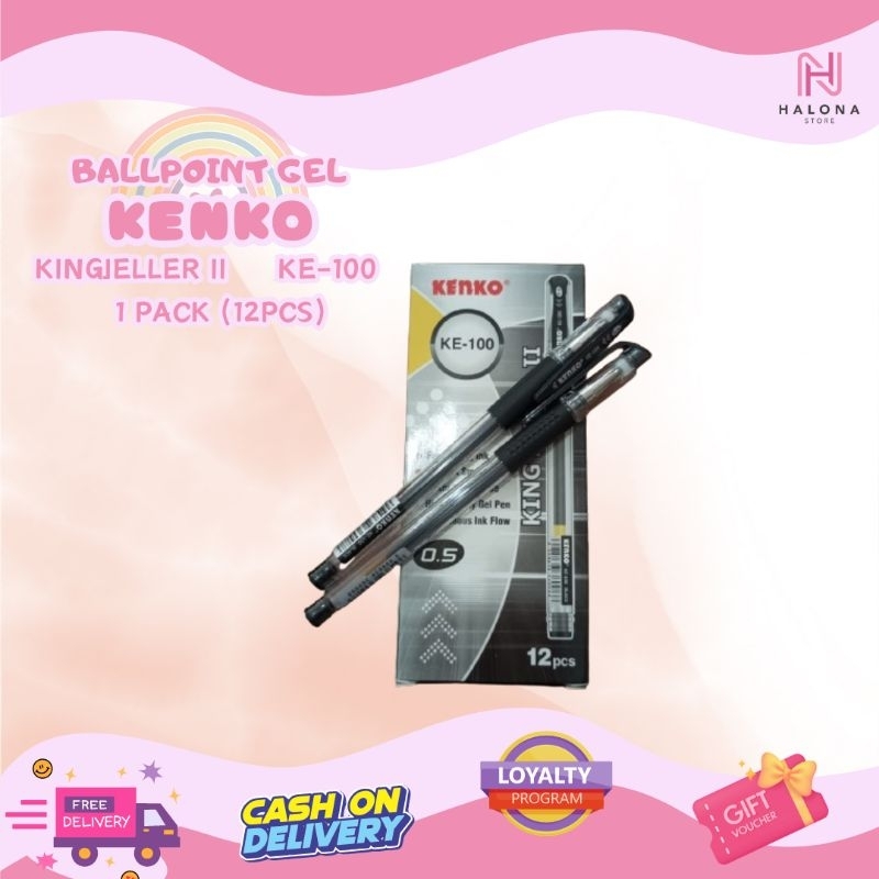 

[1 PACK] Ballpoint Kenko Kingjeller II KE-100 isi 12pcs