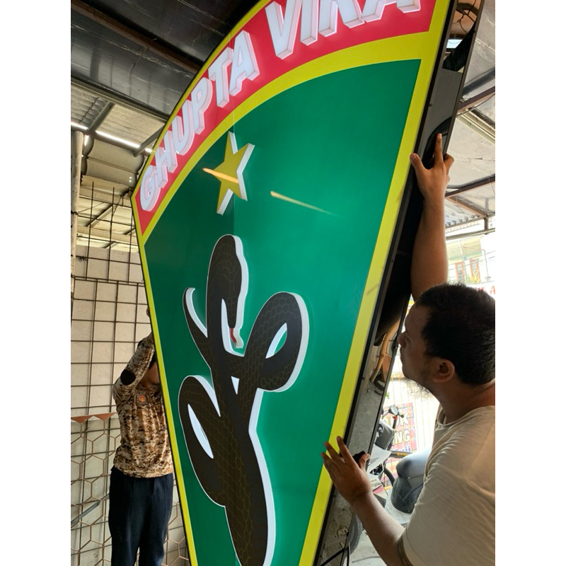 NEON BOX OVAL KOTAK BULAT 2 SISI CUSTOM LAMPU LED TIMBUL NEON FLEX MEWAH TERLARIS