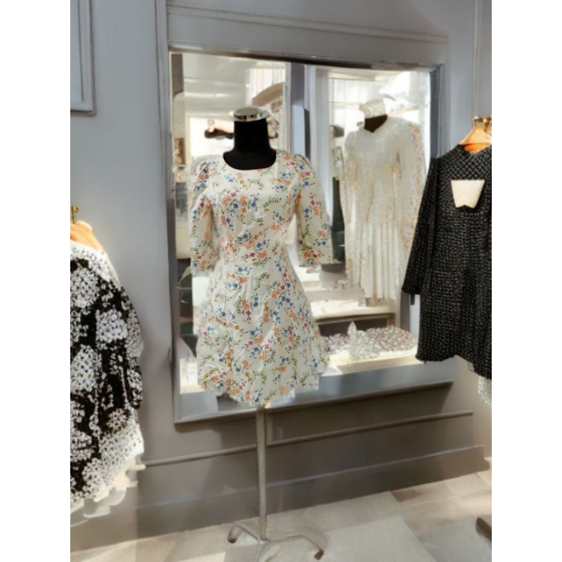 Dress Midi Korea Motif Bunga