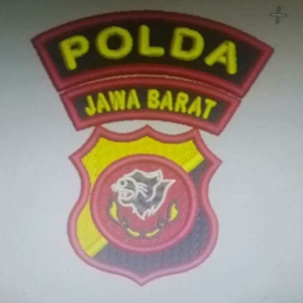 Bordir komputer logo Polda Jawa Barat