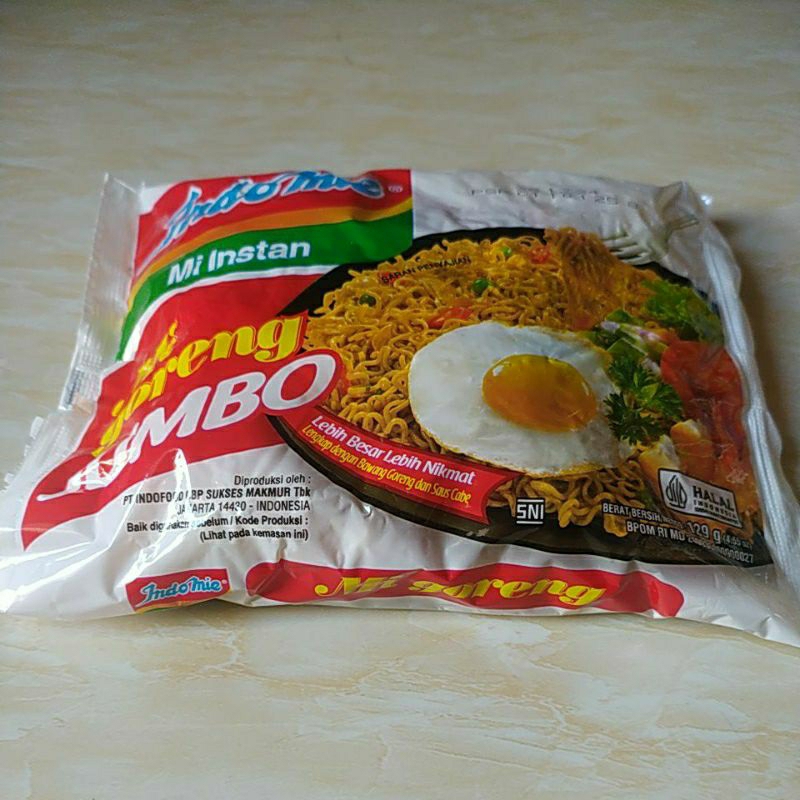 

Indomie goreng jumbo 129g, isi 2bks