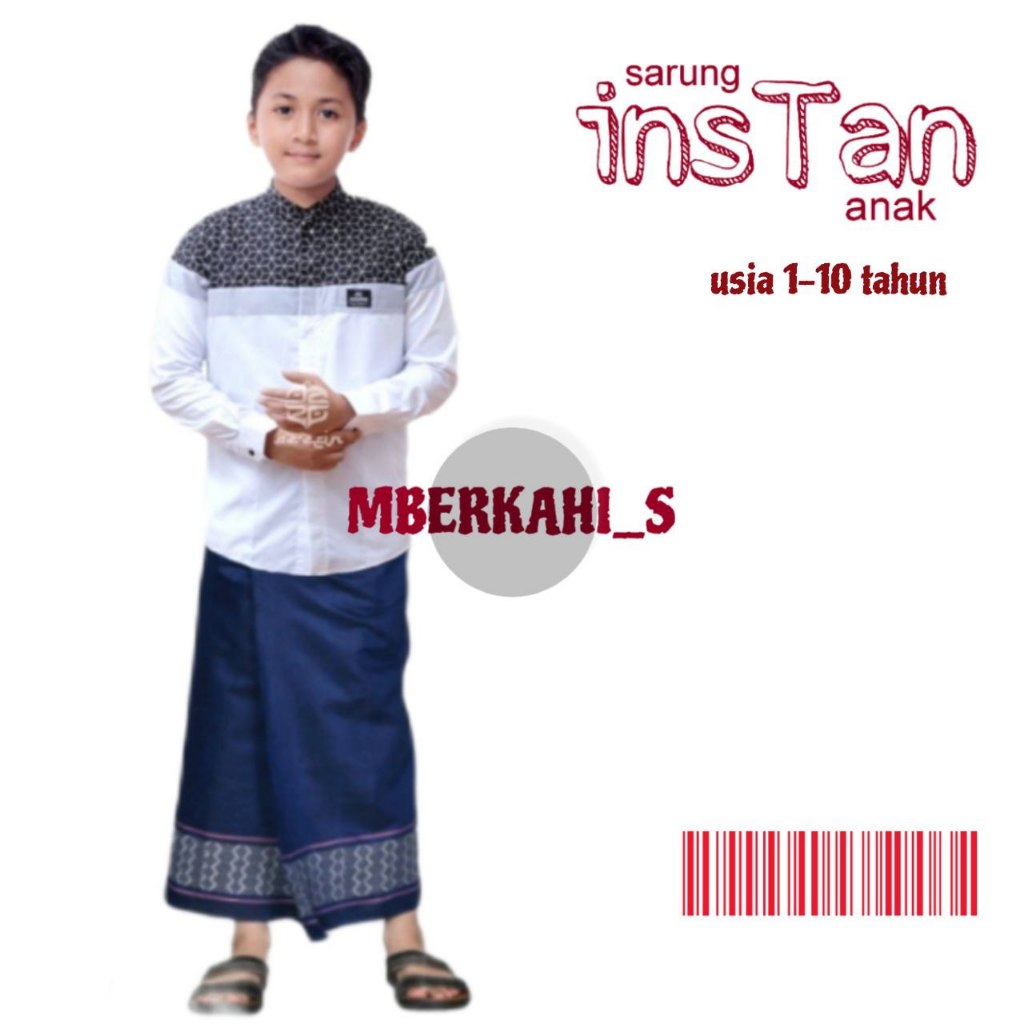 New Arrival Sarung Instan Anak Laki Laki Model Rok Praktis Umur 1-10 Tahun