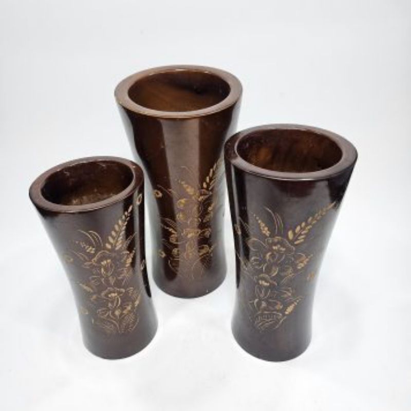 vas bunga ukiran kayu jati