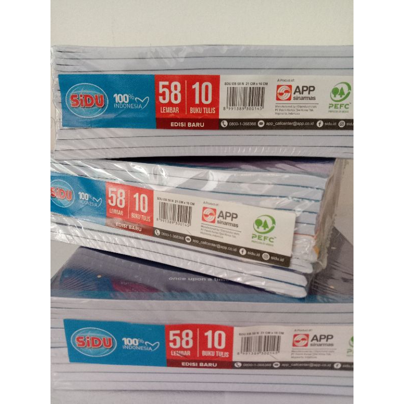 

Buku Tulis SIDU isi 58 lembar ( 1 pack isi 10 )