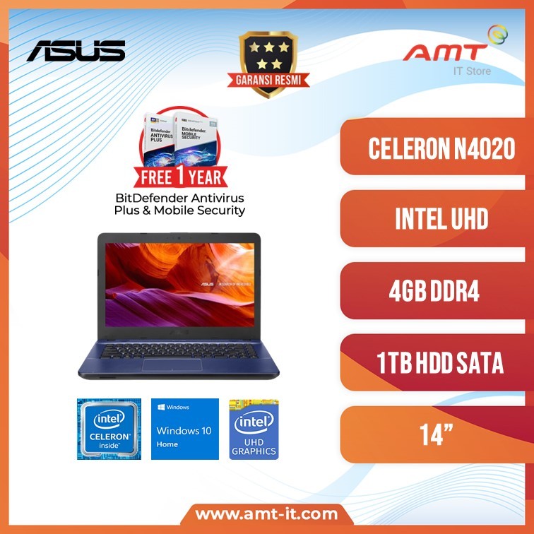 ASUS Notebook X441MA - CELERON N4020 4GB 1TB 14" WIN 10