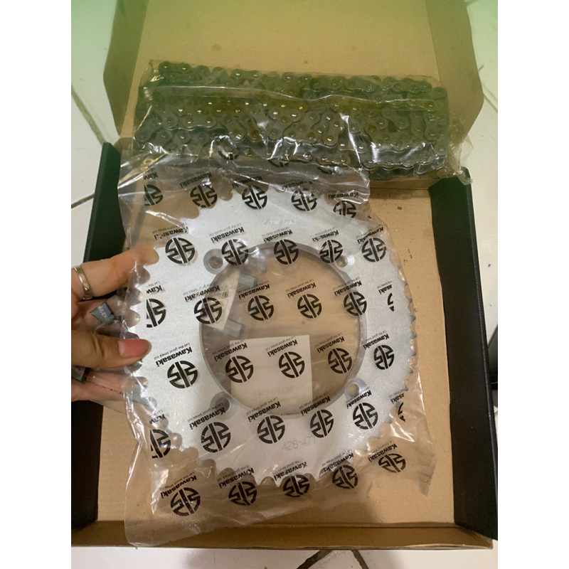 GEAR GIR RANTAI SET KLX 150 BF 52T ORIGINAL ORI ASLI KAWASAKI KGP P1005-0010 KLX 150L 47T