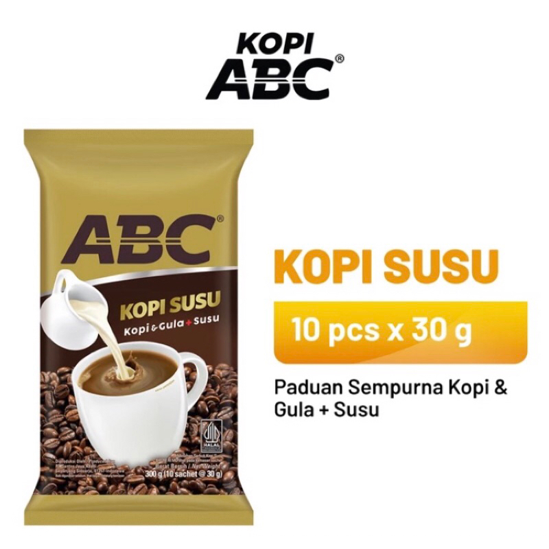 

Kopi ABC Susu 1pack/renceng (10x30gr)