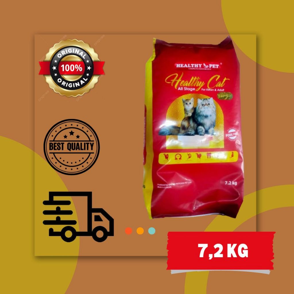 Makanan Kucing  Healthy Cat - Healthy Pet 7,2Kg NO PORK by Instan / Same Day
