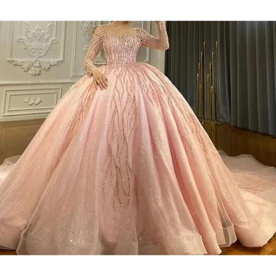 Quinceanera Dress Embroidery Lace Pink Princess Ball Gown