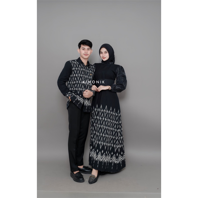 BAJU TENUN KIMONIK SHIMERI COUPLE PETUNIA