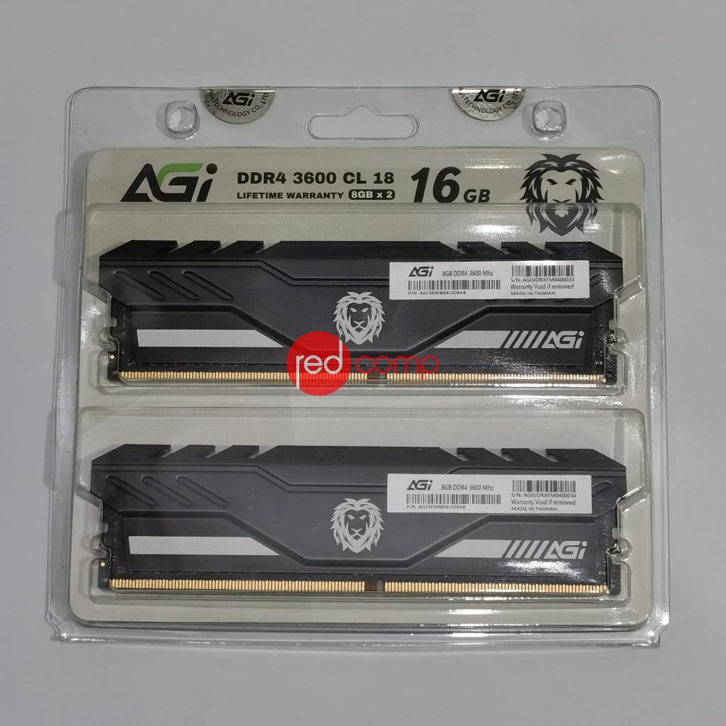 AGI DDR4 16GB (2x8GB) 3600 MHz with HEATSINK - AGI3EDB08UD848