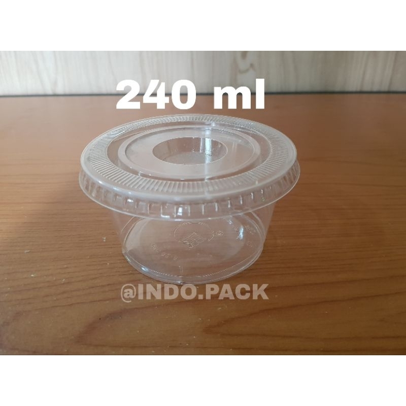 KELIPATAN ORDER 50PCS Cup puding 240 ml tutup dome/cembung  Mika Puding puyo 240ml Cup puding 240 ml