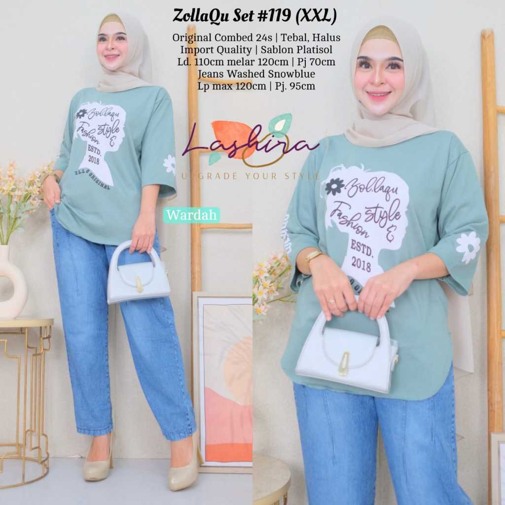 119 kaos zolaqu oversize wanita jumbo combed ld 110 lengan Panjang original import terbaru kekinian