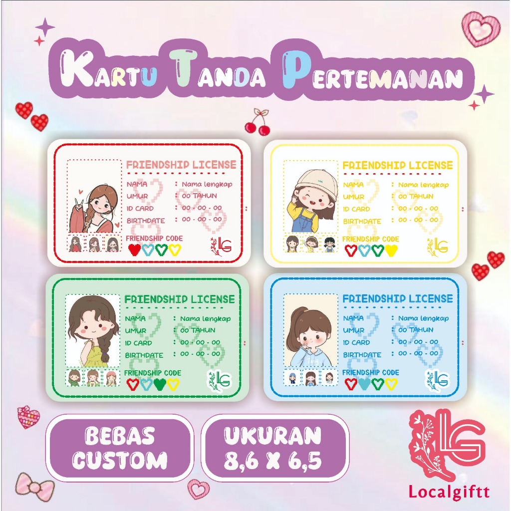 

Kartu Custom | Kartu Tanda Pertemanan | Card Custom | Kartu Sahabat | Kartu untuk sahabat | Custom Foto